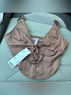 Urban Outfitters Brown Crop Top